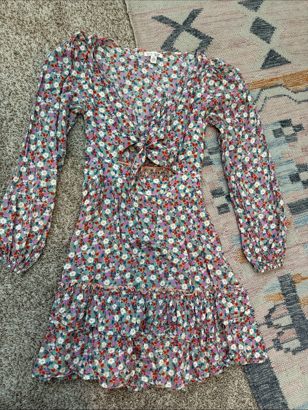 Floral Tie-Front Dress